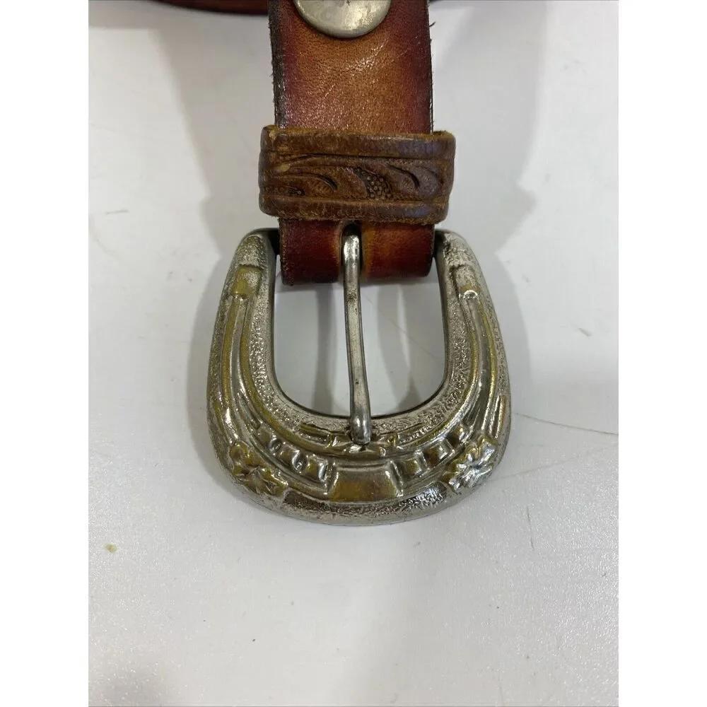 Vintage Hand Tooled Leather Southwestern‎ Belt “Fred” Size 44